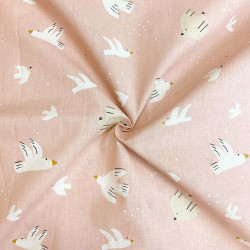 Printed Jersey WAZOU Faded Pink / Linen